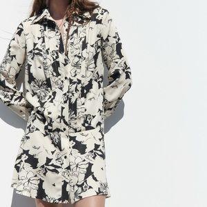 Printed shirt dress zara